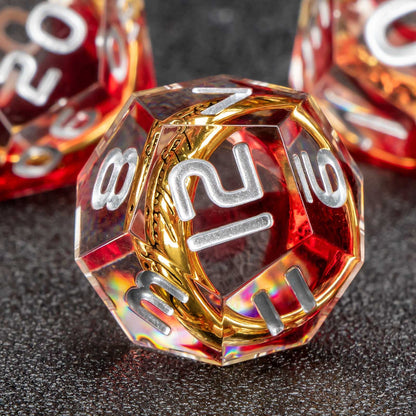 Red Ring Resin DnD Dice