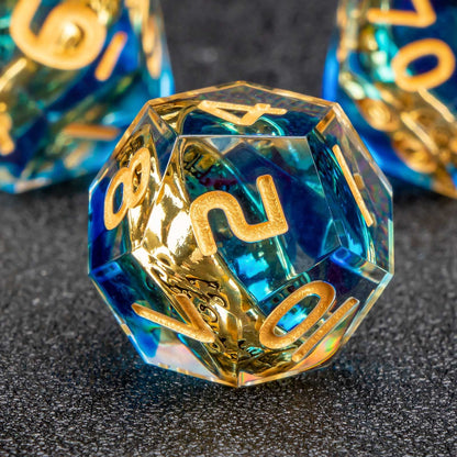 Blue Ring Resin DnD Dice