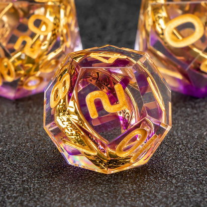 Purple Dice the Rings of Resin DnD Dice