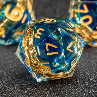 Blue Ring Resin DnD Dice