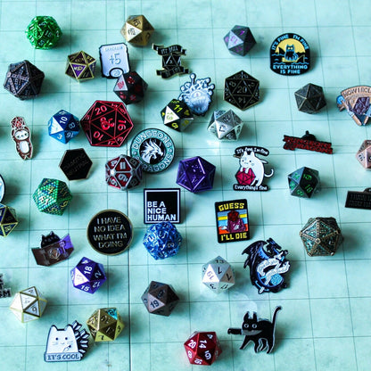 Mystery DND Dice & Pin