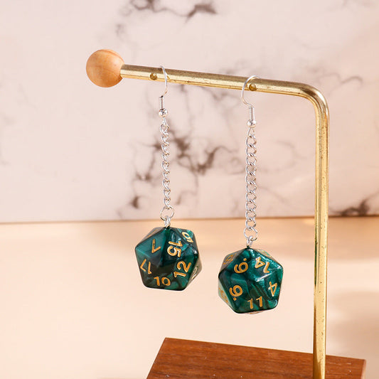 Green Marble Resin Drop Earrings D20