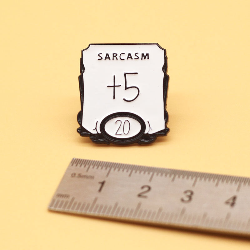 Sarcastic D&D Dungeons and Dragons Badge "Sarcasm +5" Enamel Pin Brooch Badge