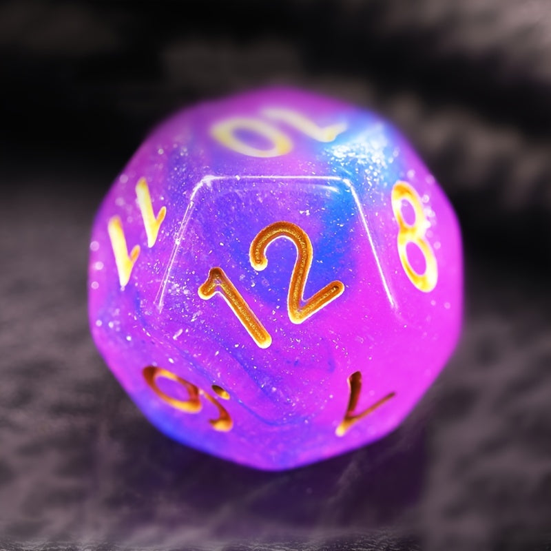 Pink And Blue Star Galaxy Dice Set