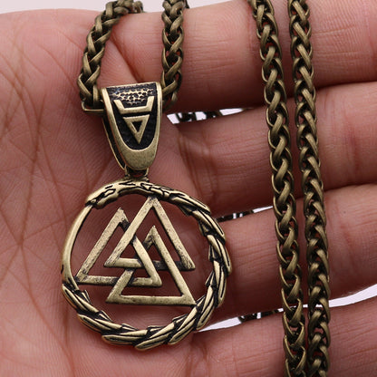 Viking Triangle Knot Dragon Amulet Necklace