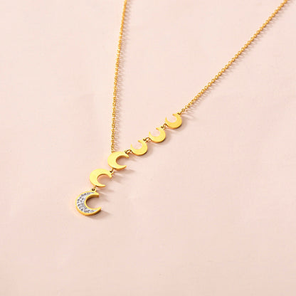 Crescent Moon Goddess Clavicle Necklace