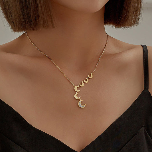 Crescent Moon Goddess Clavicle Necklace