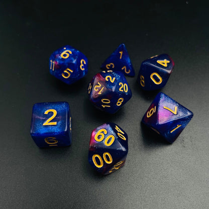 Astral Plane DnD Dice Set | Red Blue Swirling Galaxy
