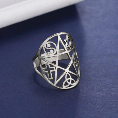 Wiccan Star of Protection and Power Ring