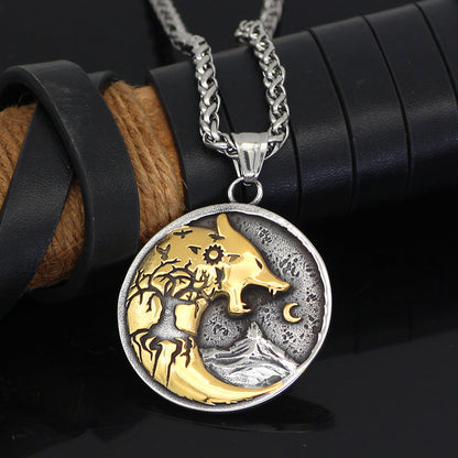 Nordic Strength Wolf Necklace