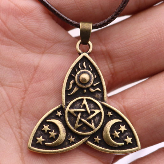 Triple Moon Goddess Protection Necklace
