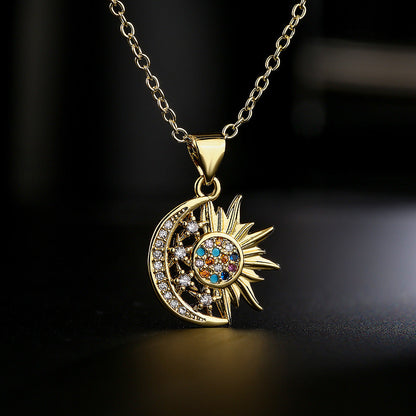 Sun Moon Star Celestial Necklace