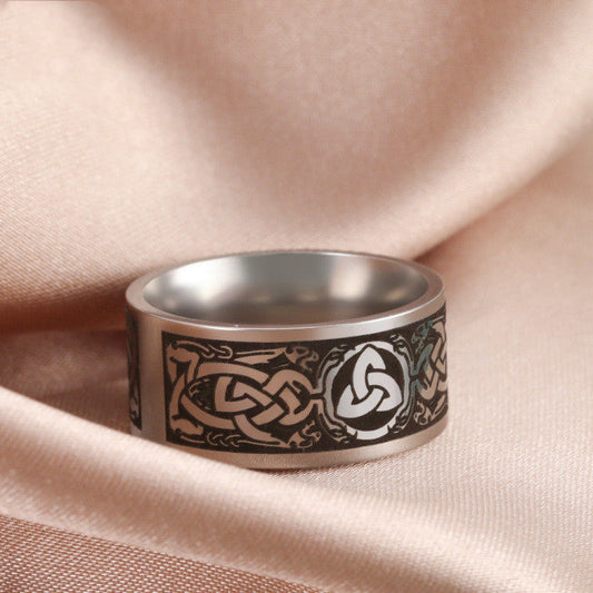 Infinite Triquetra Double Knot Ring