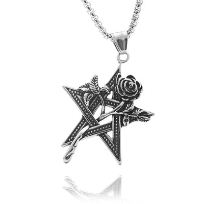 Pentagram Rose Necklace