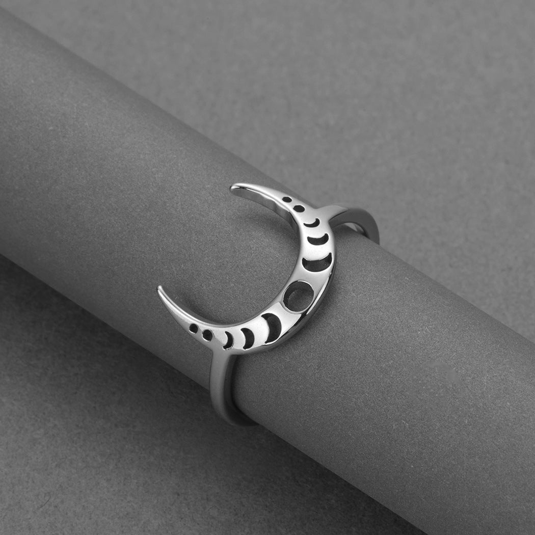 Horned Of God Crescent Moon Ring