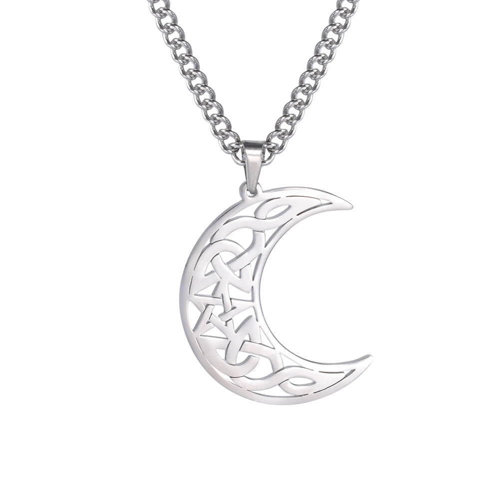 Triskelion New Moon Pendant Necklace