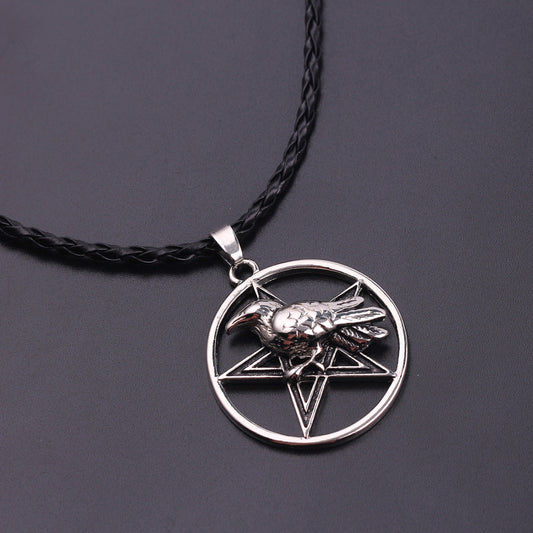 Pentacle Raven Necklace