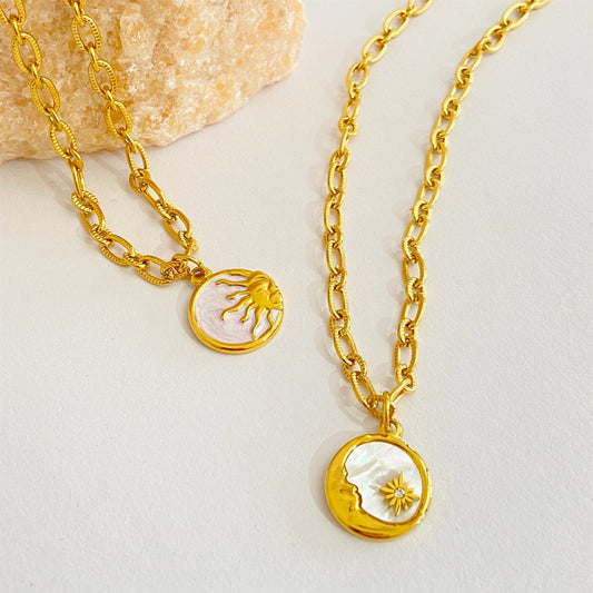 Moon and Sun Celestial Necklace