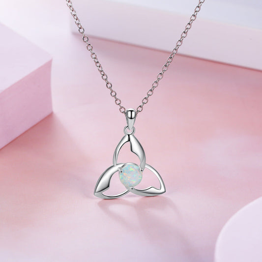 Divine Opal Triquetra Necklace