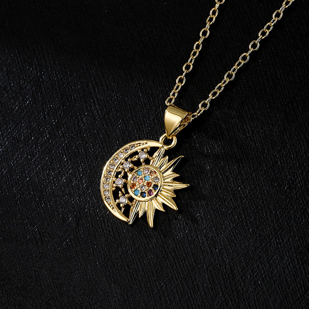 Sun Moon Star Celestial Necklace
