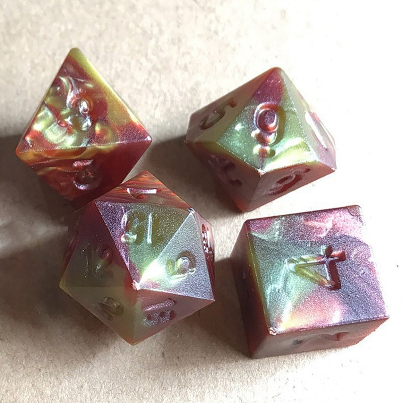 Sharp Edge Rose Nebula Dice Set