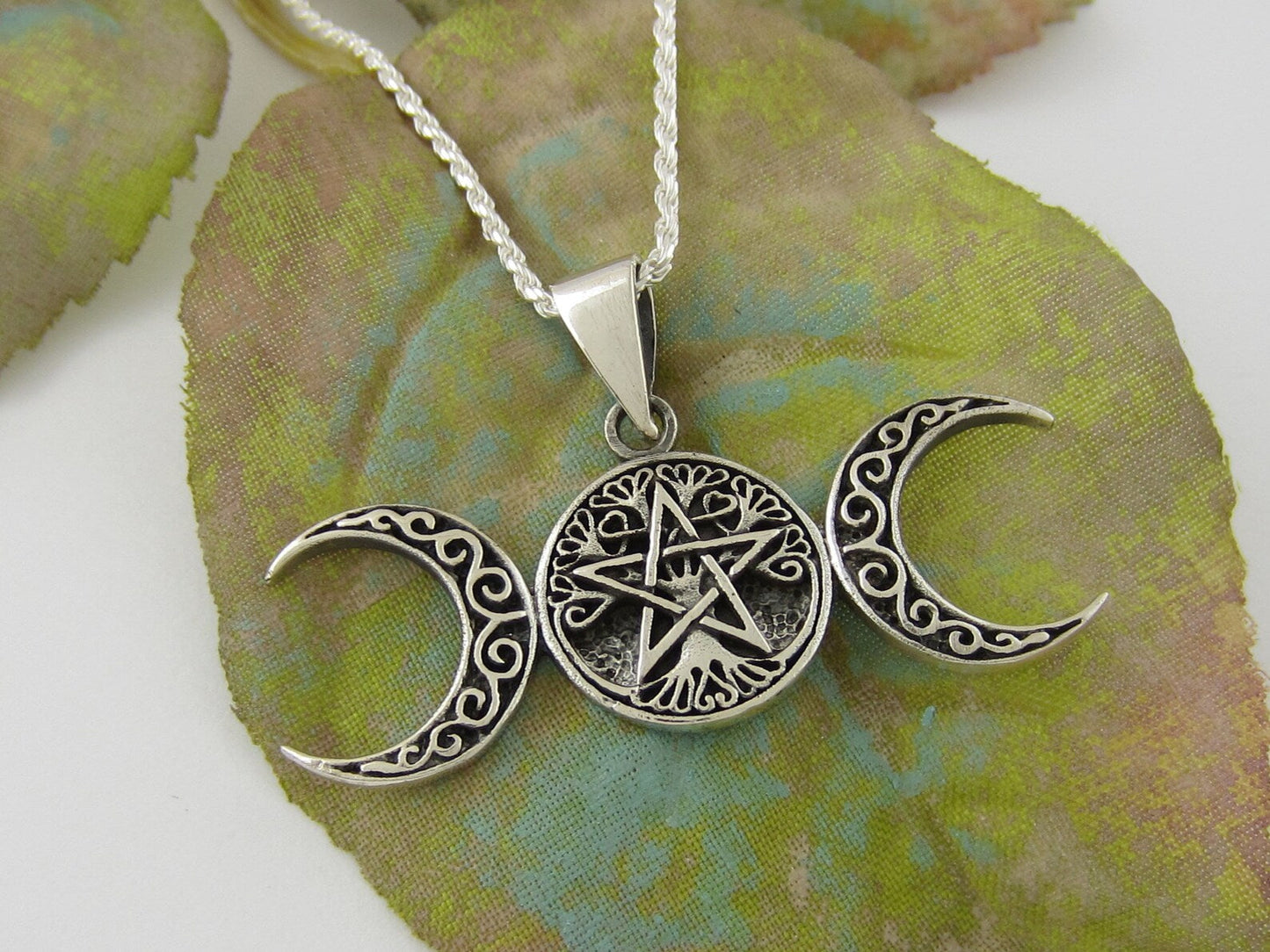 TRIPLE MOON TREE OF LIFE NECKLACE