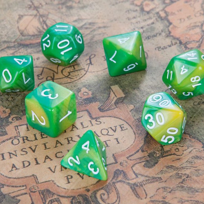 Emerald Green Marble Dice Set