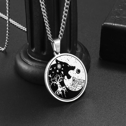 The Wolf Howling At The Moon Necklace