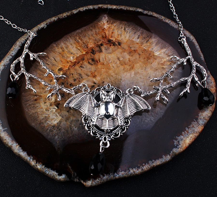 Gothic Mysterious Energy Wizard Bat Necklace