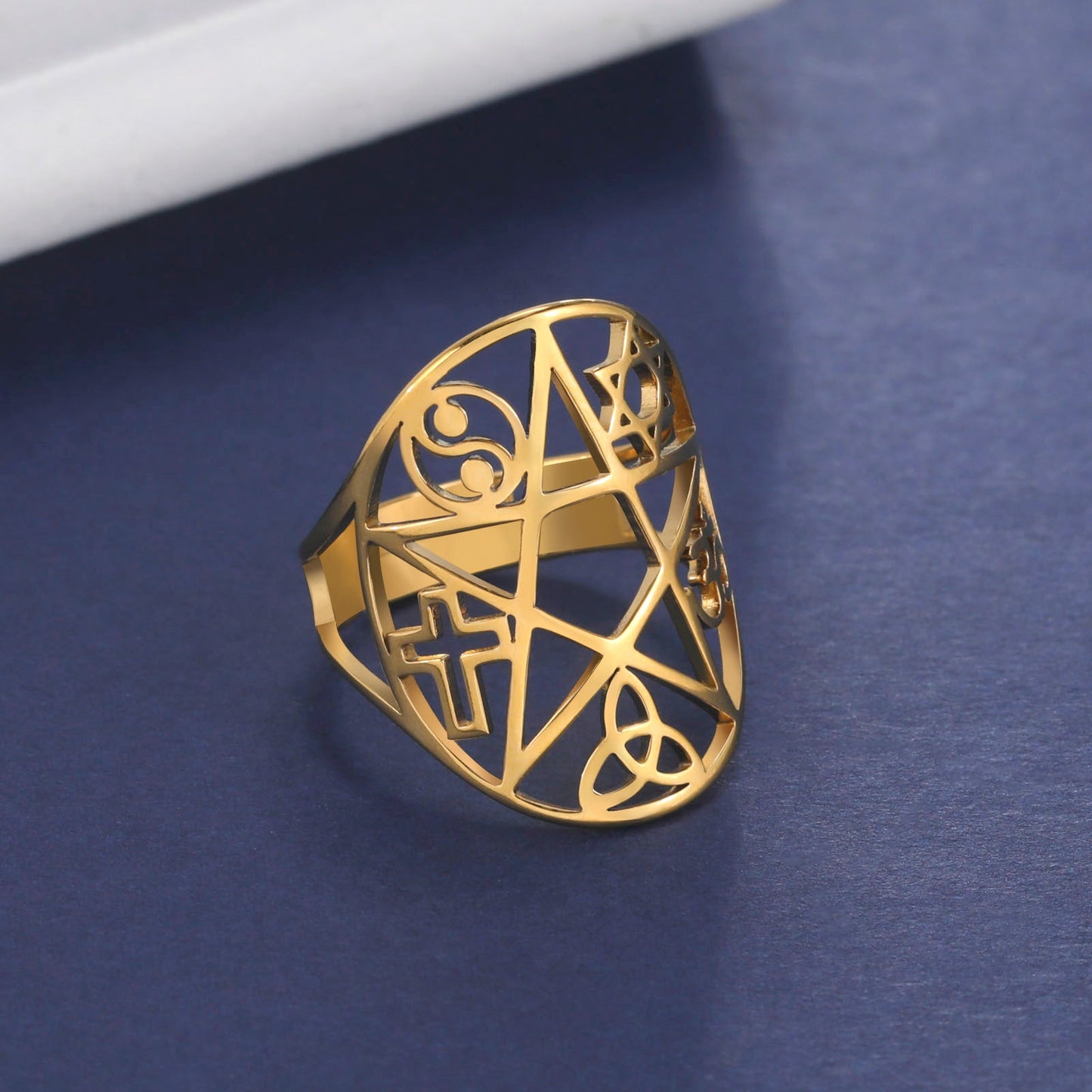 Wiccan Star of Protection and Power Ring