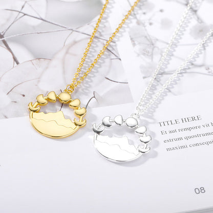 Moon Phase Mountains Necklace