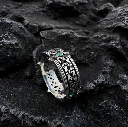 Sacred Green Stone Protection Ring
