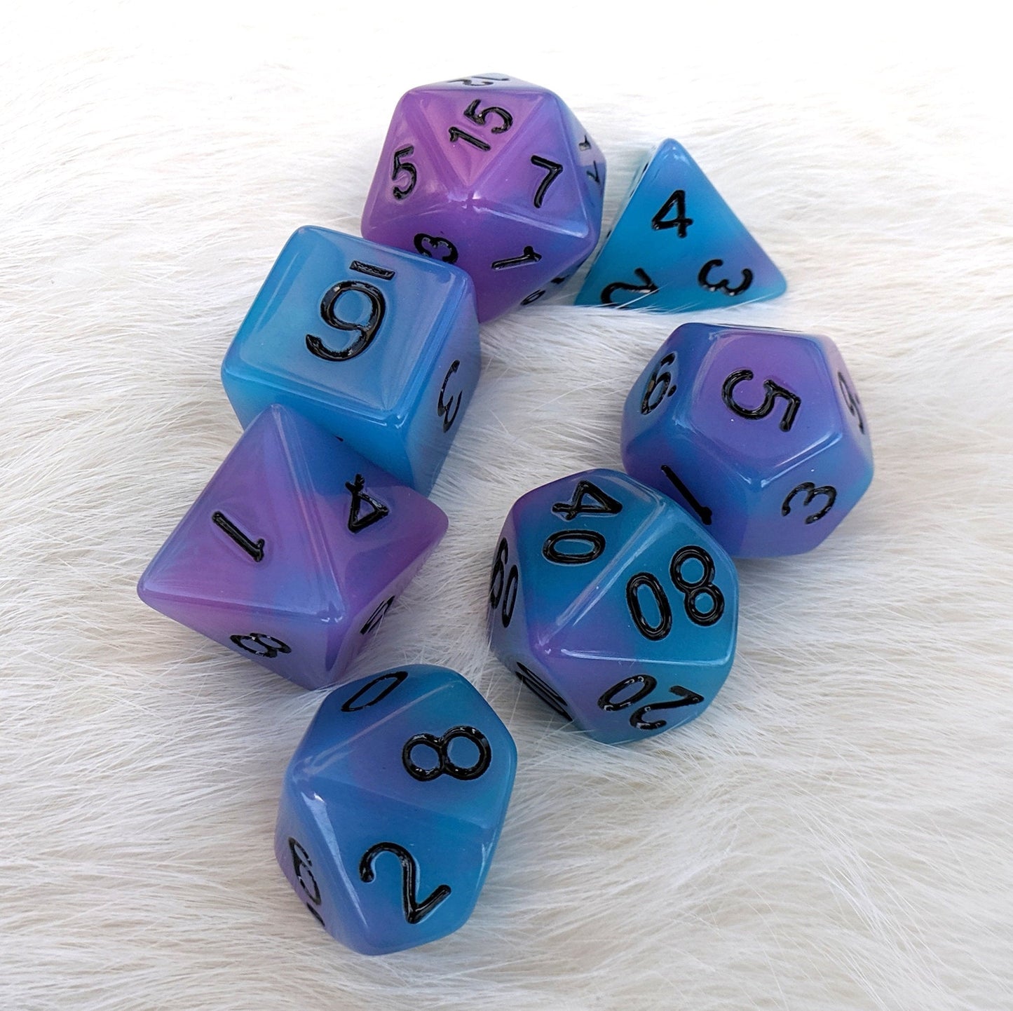 Luminous Blue Abyss Dice Set