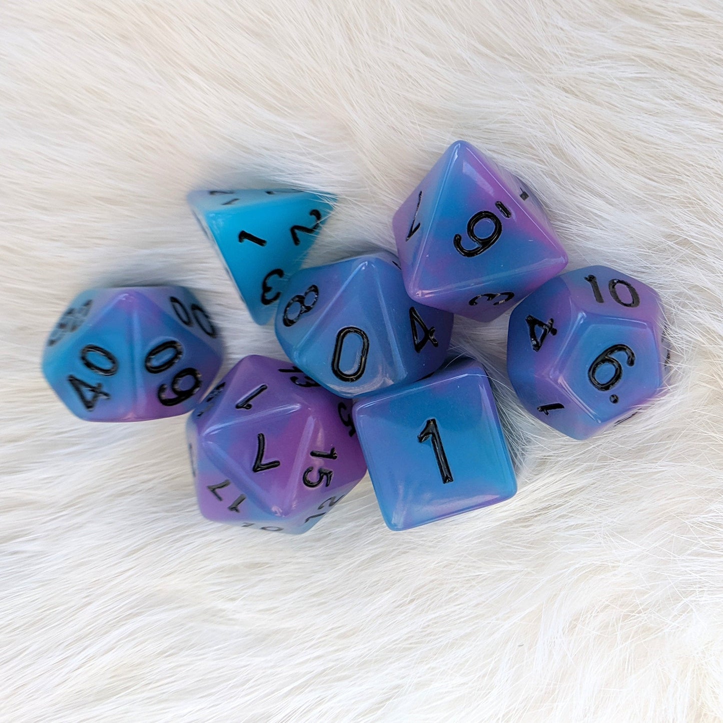 Luminous Blue Abyss Dice Set