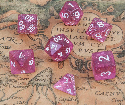 Jelly Pink Dice Set