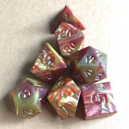 Sharp Edge Rose Nebula Dice Set