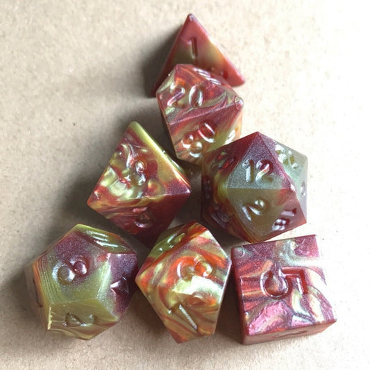 Sharp Edge Rose Nebula Dice Set